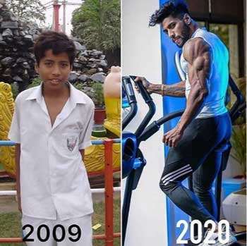 Abhishek Yadav's body transformation