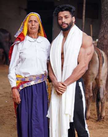 Abhishek Yadav with his grandmother