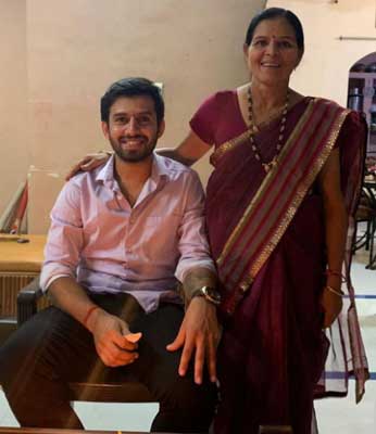 Jitesh Sharma with his mother