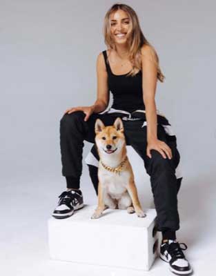 Emelia Hartford with her dog