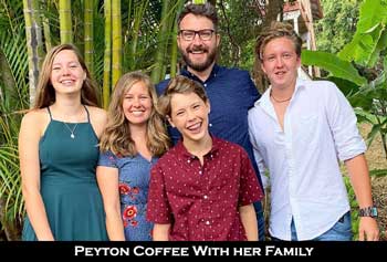 Peyton Coffee with her family