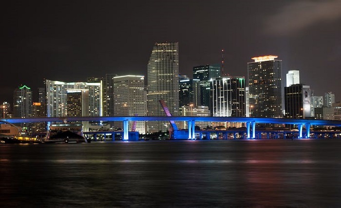 Buildings during nighttime in Miami